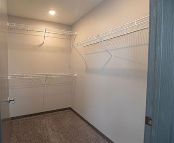 Walk-in closets with built-in shelving*